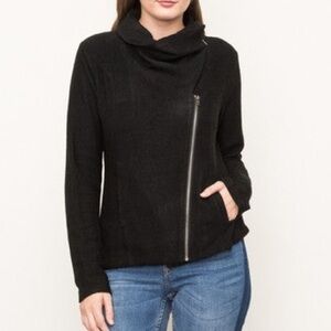 Mystree Asymmetrical Black Zipper Jacket nwt M
